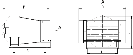 Габаритные размеры отопительного агрегата АО-ЕВО 4-15 (СФОО-4-15/05Т)