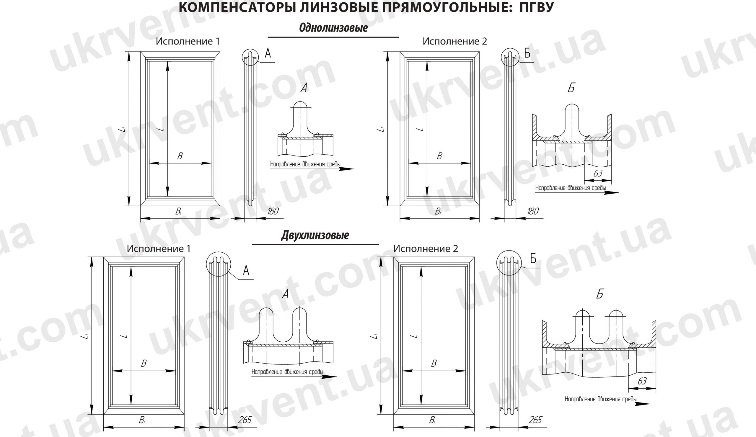 Компенсаторы прямоугольный ПГВУ 24-86