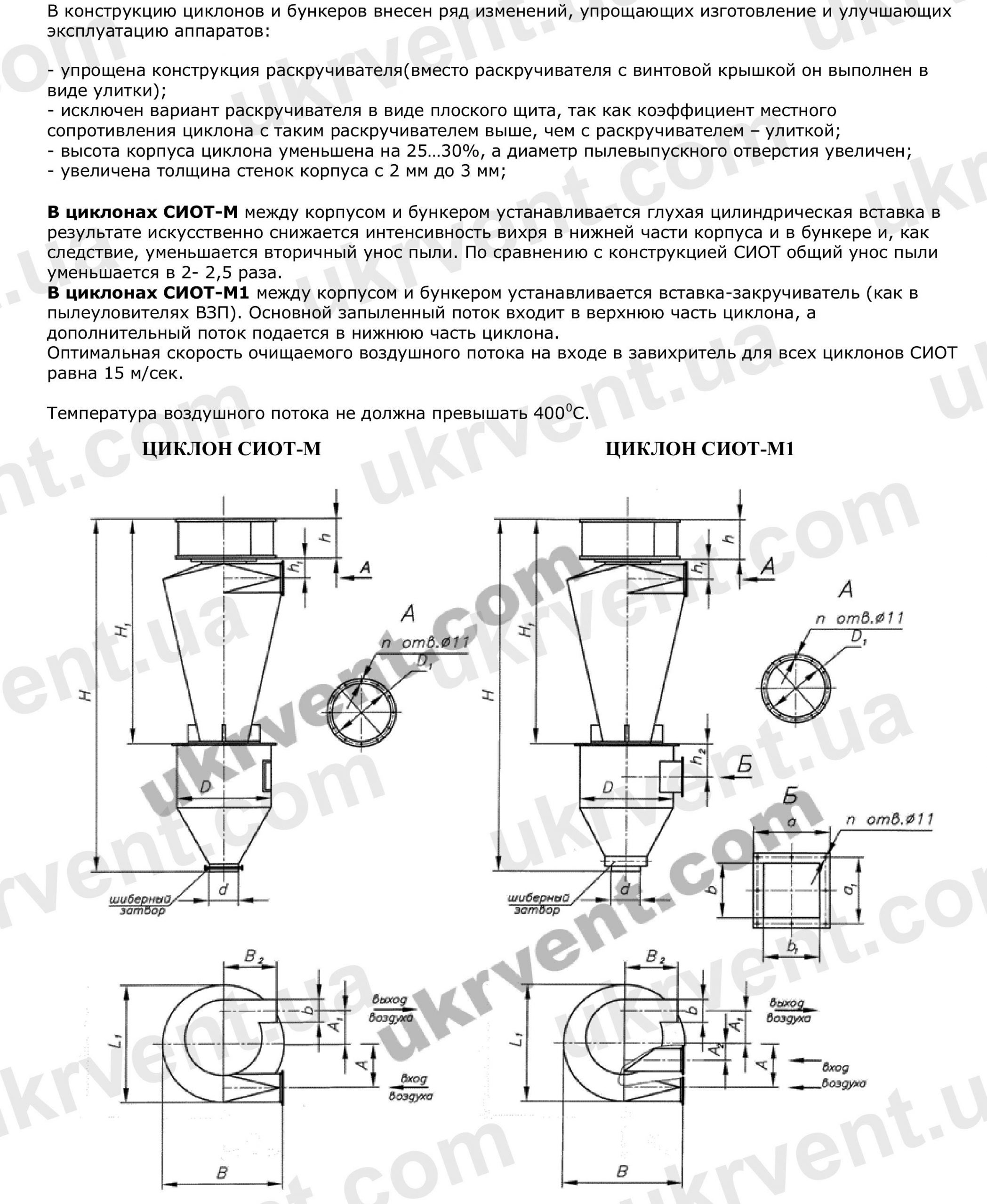 Циклон СИОТ-М, Циклон СИОТ-М для известковой пыли, Циклон для сухой пыли СИОТ-М, Цена, Купить, Укрвентсистемы, Технические характеристики, Чертеж, Размеры, Характеристики Циклон для сухой пыли СИОТ-М Цена, Купить, Укрвентсистемы