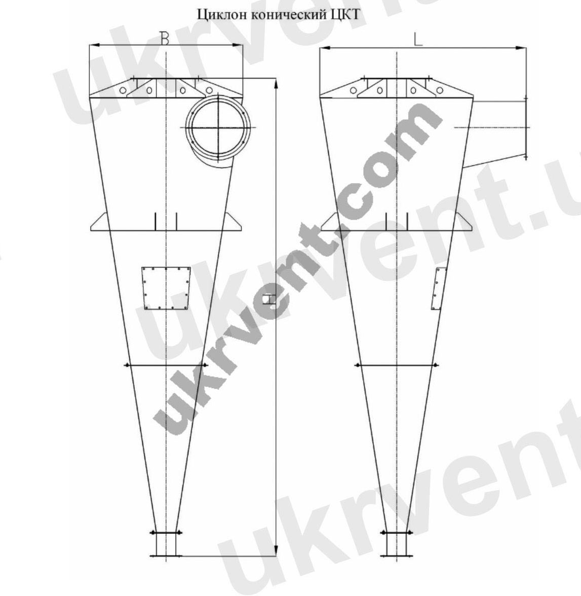 Промышленный циклонный пылеуловитель ЦКТ, Цена, Купить, Укрвентсистемы