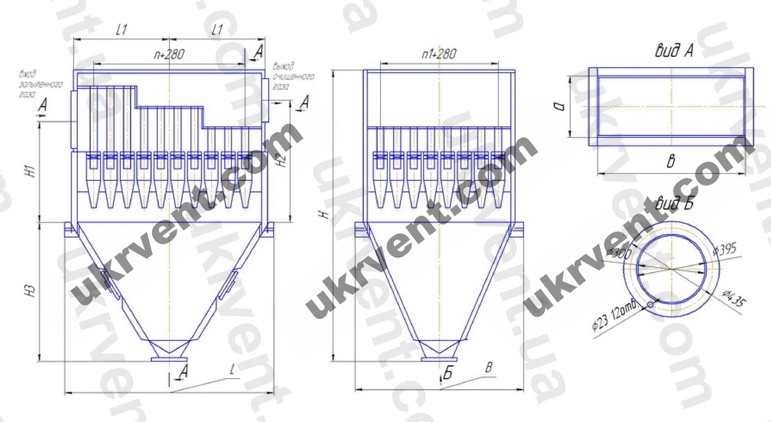 Батарейный циклон ЦБ-254Р, Цена, Купить, Укрвентсистемы