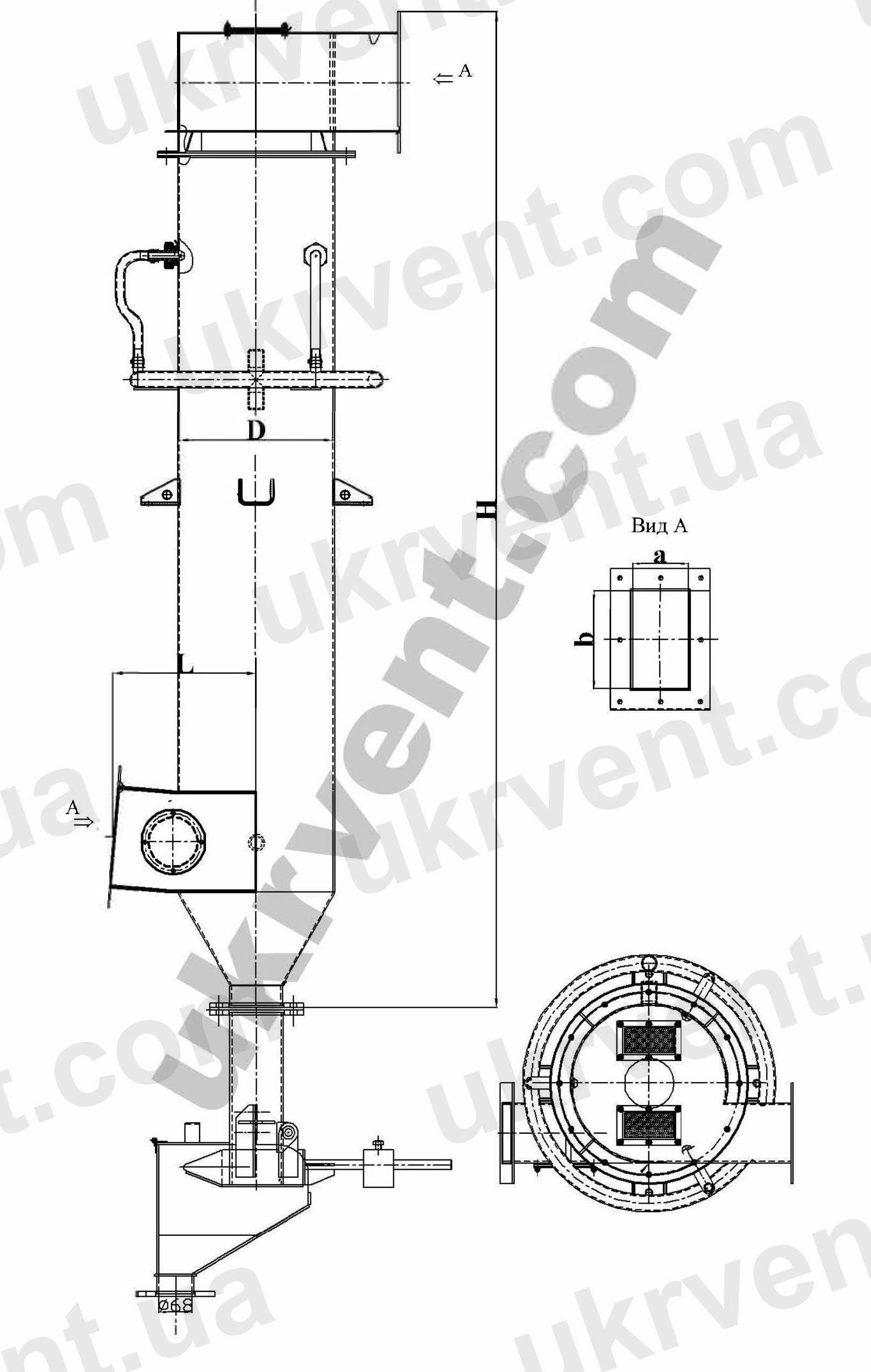 ЛИОТ-ЦВП циклон с водяной пленкой, Цена, Купить, Укрвентсистемы Циклон ЛИОТ-ЦВП