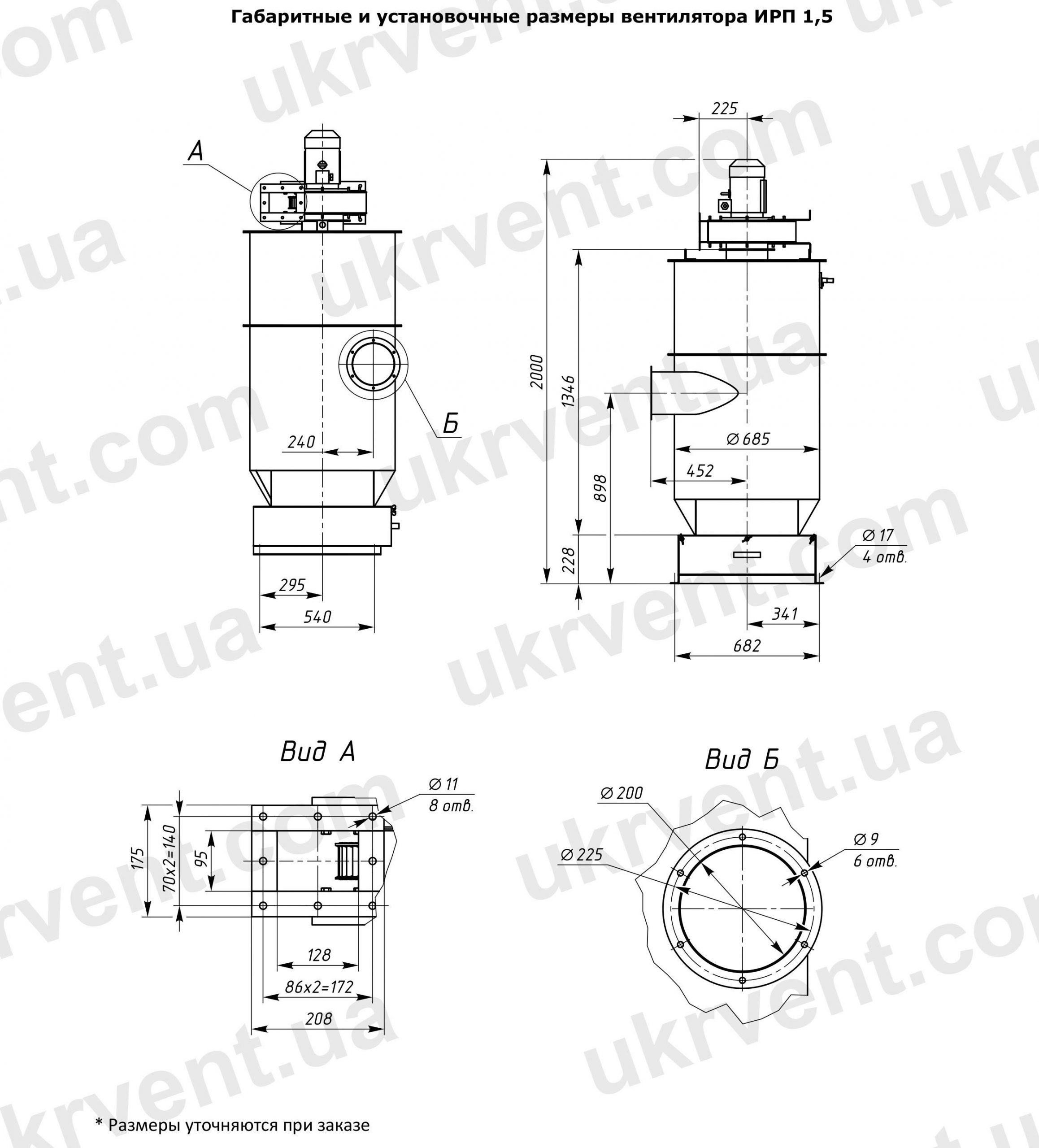 ИРП-1, ИРП-1,5 Инерционные рукавные пылеуловители Чертежи Характеристики Размеры Пылеуловитель ИРП-1, ИРП-1,5