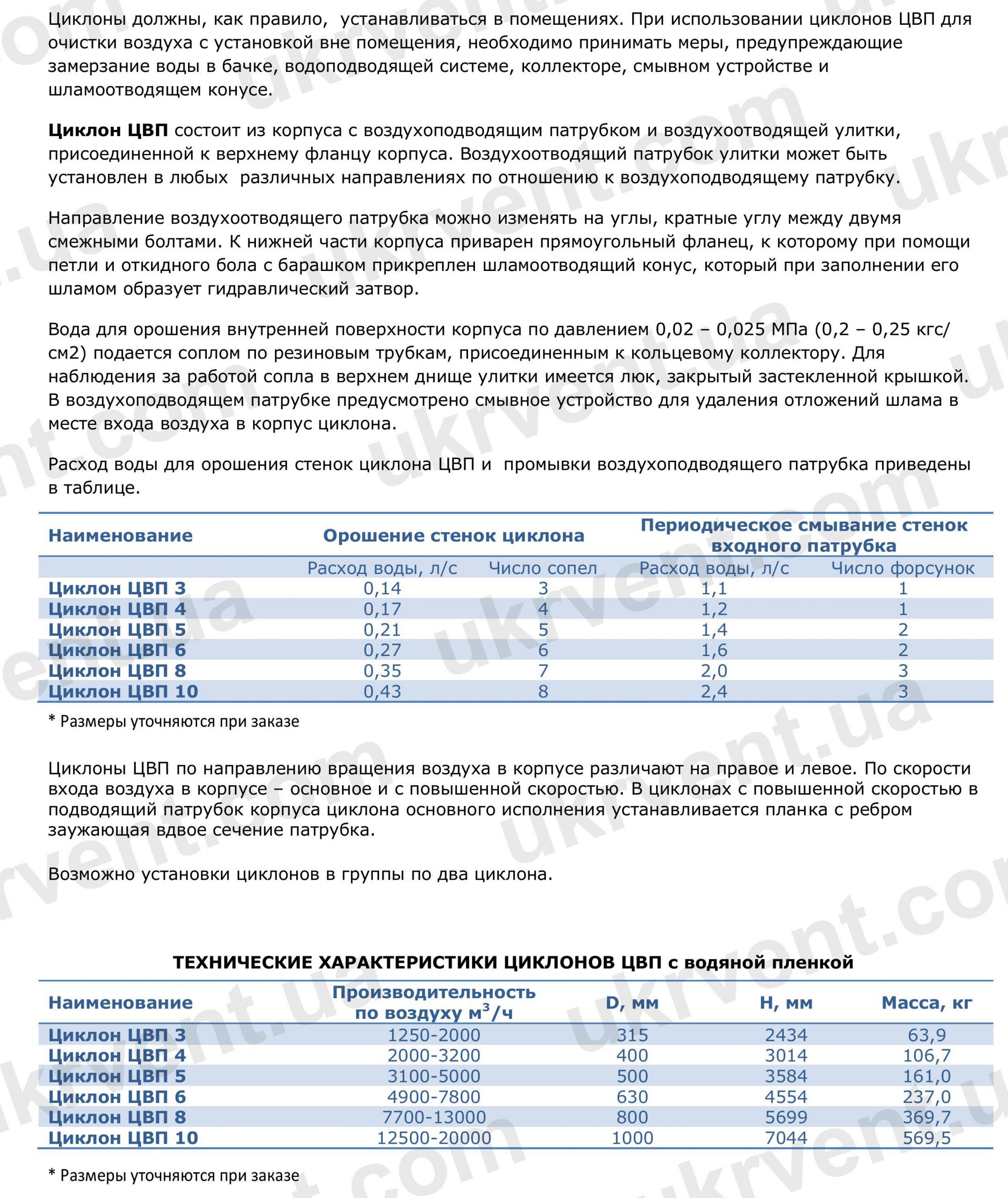 ЦВП циклон с водяной пленкой, Мокрые циклоны с водяной пленкой ЦВП, Циклон ЦВП, Цена, Купить, Технические характеристики, Чертеж, Размеры, Характеристики, Укрвентсистемы ЦВП циклон с водяной пленкой, Цена, Купить, Укрвентсистемы
