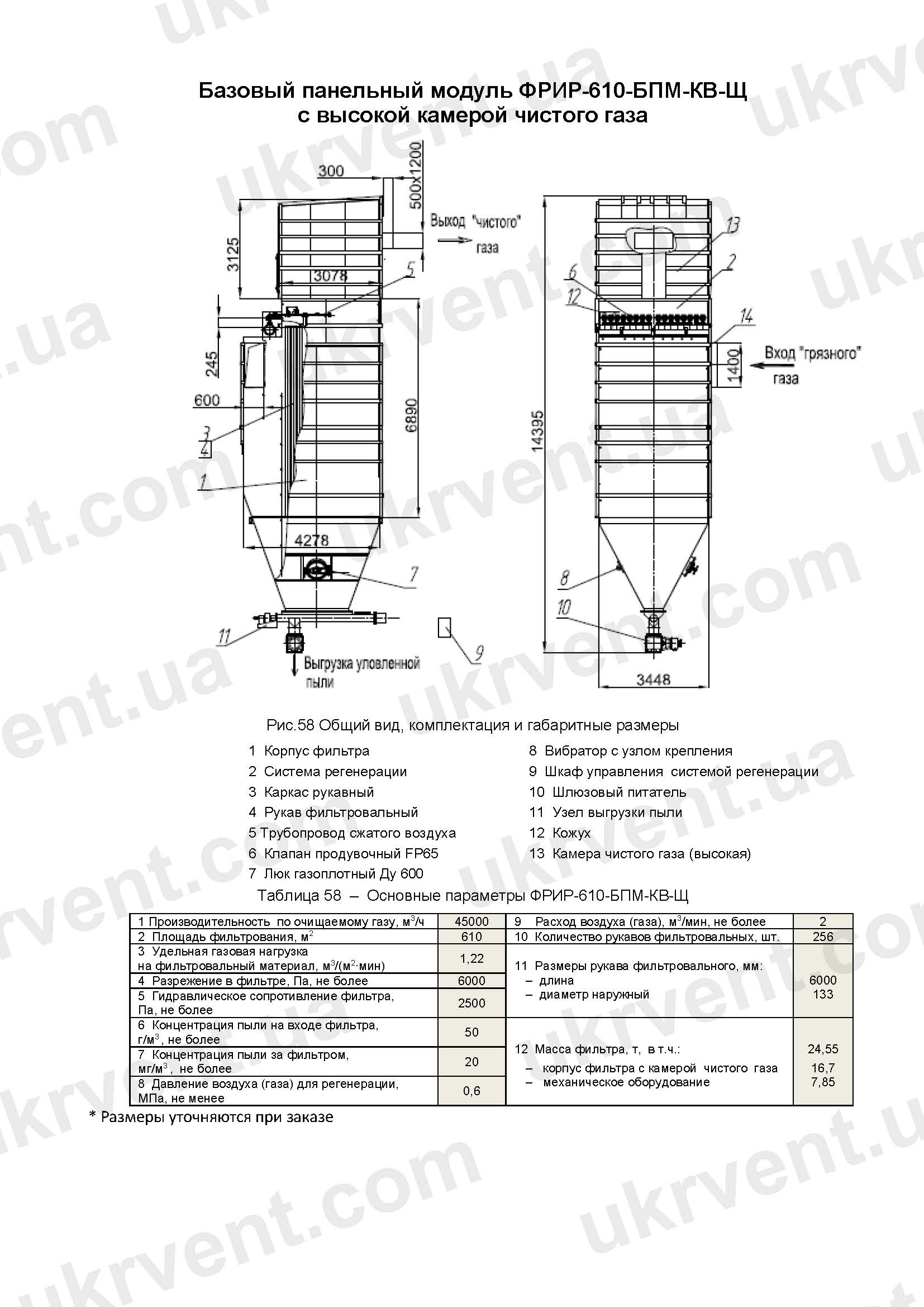 ФРИР-610-БПМ-КВ-П рукавные фильтры