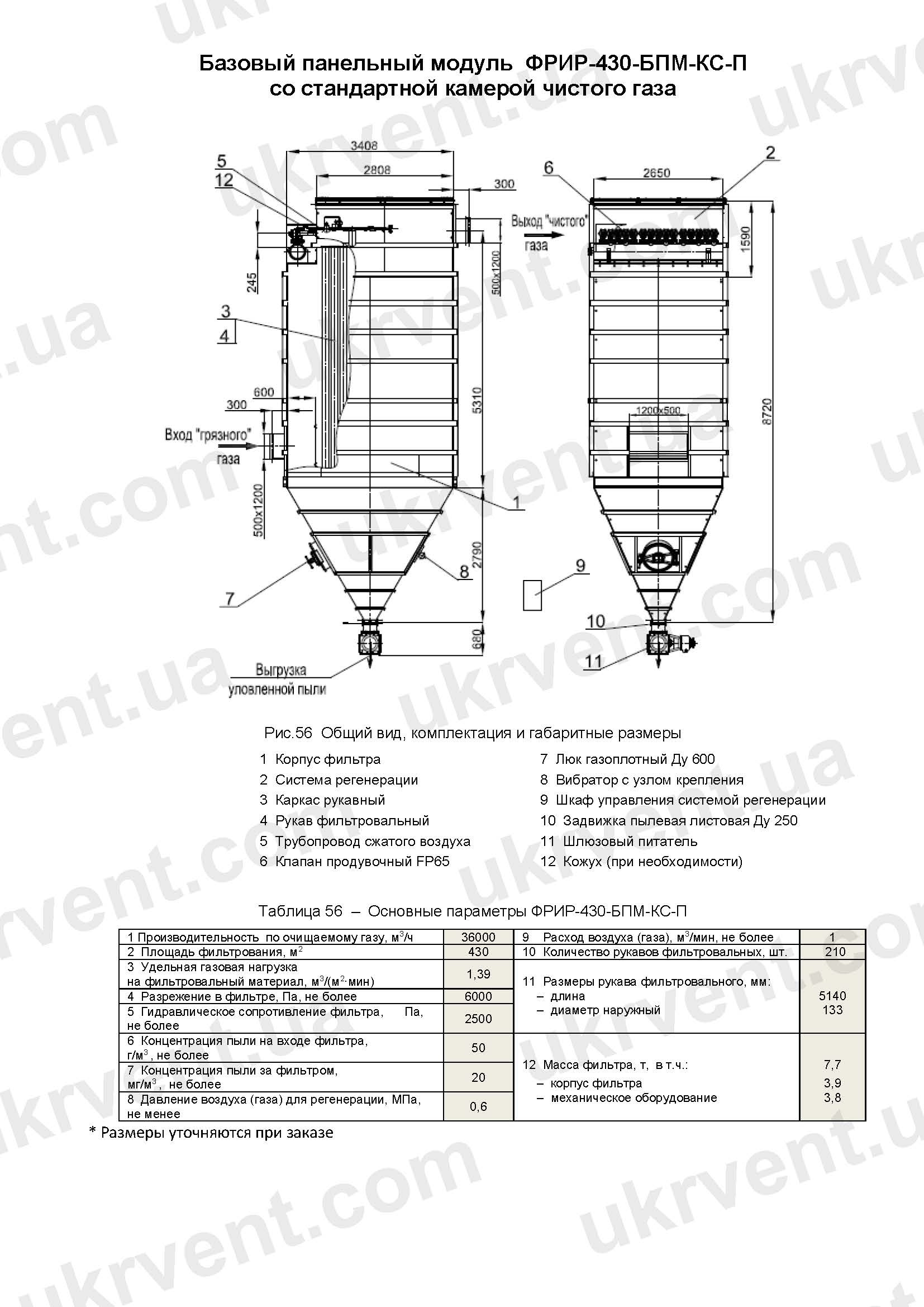 ФРИР-430-БПМ-КС-П рукавные фильтры