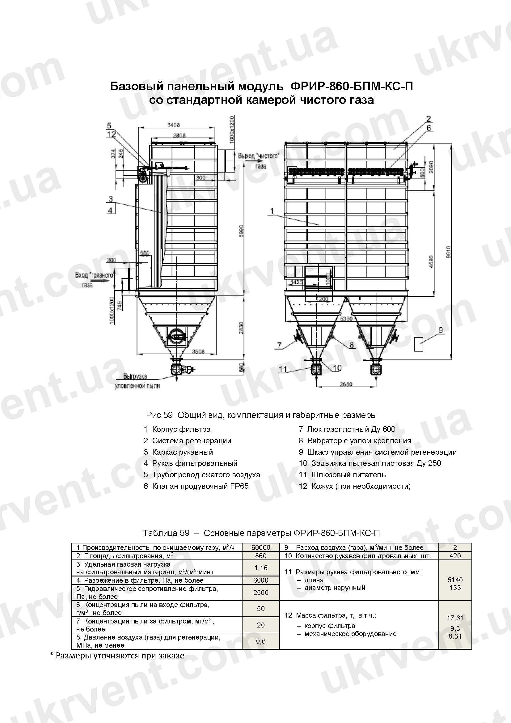 ФРИР-860-БПМ-КС-П рукавные фильтры