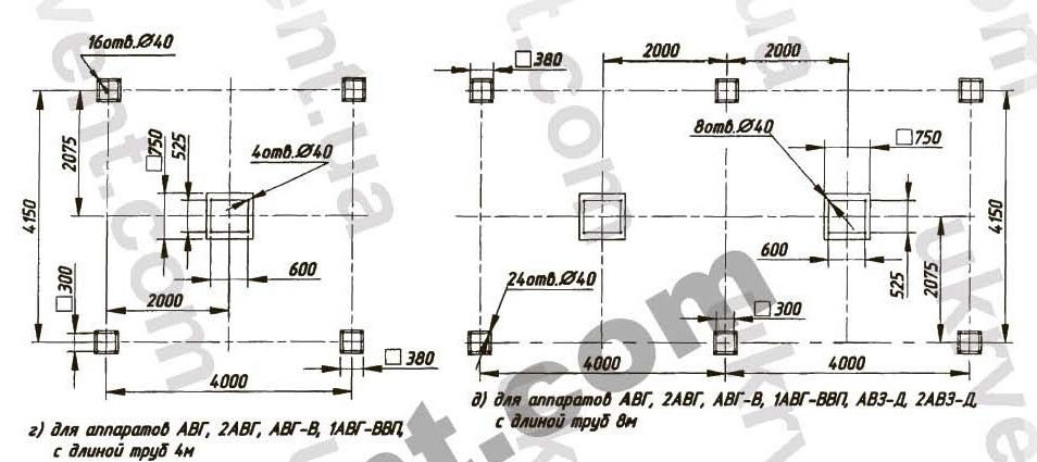 АВГ, 2АВГ, АВГ-В, 1АВГ-ВВП Аппарат воздушного охлаждения габаритные размеры