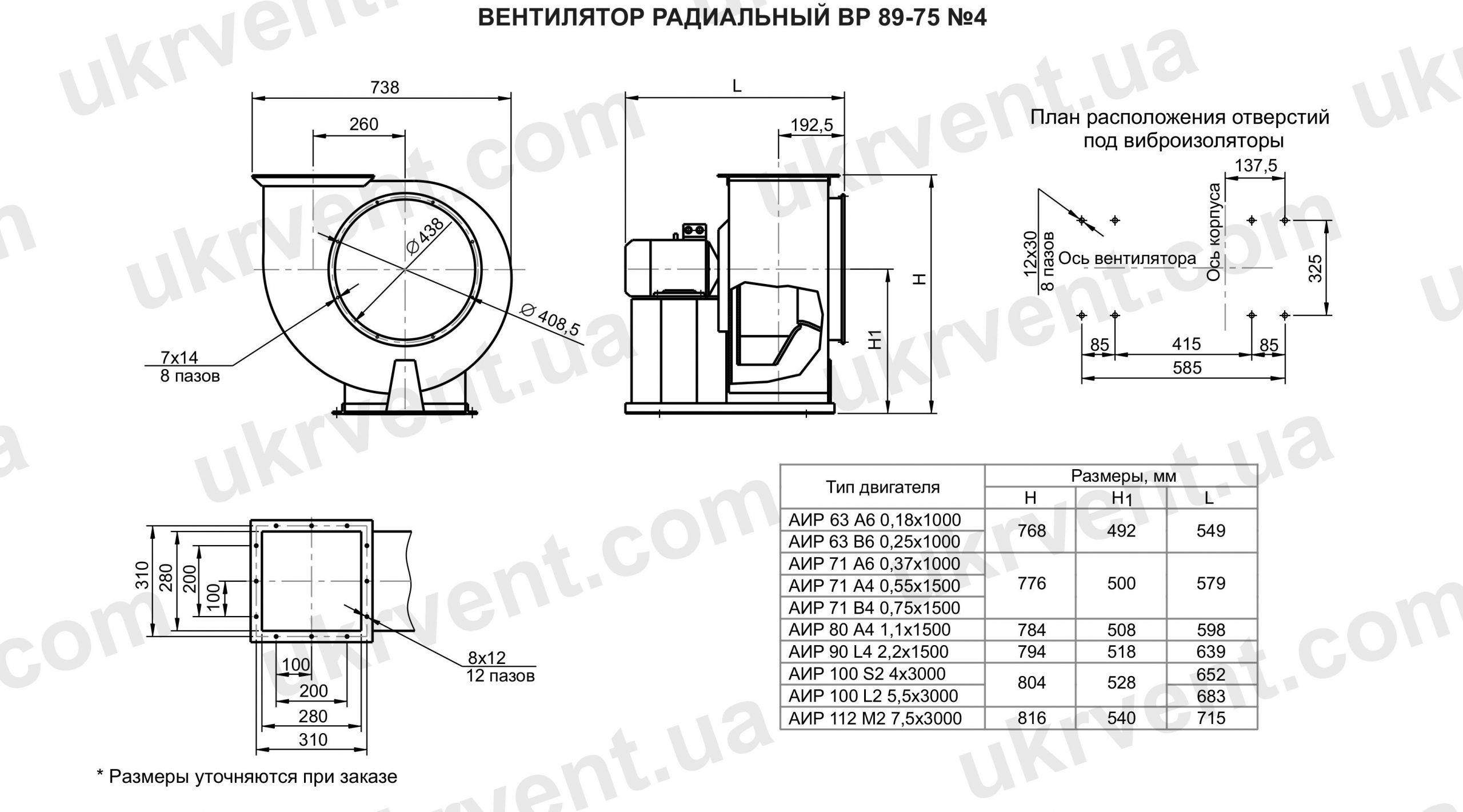 Вентилятор радиальный ВР 89-75-4