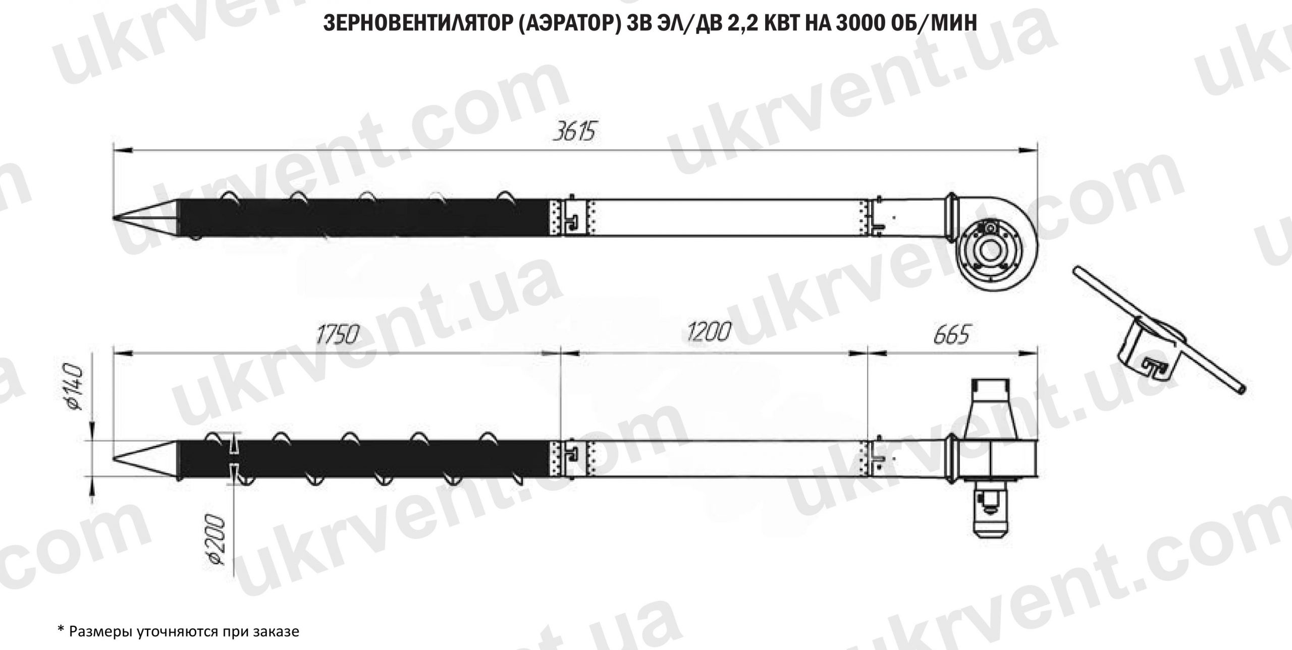 Зерновентилятор аератор ЗВ-2,2-3000